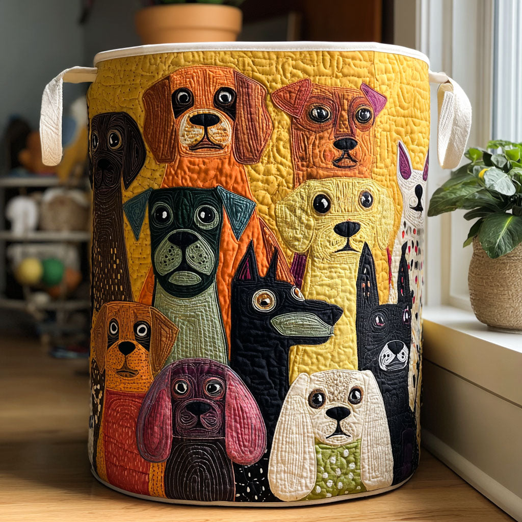 Masser af hunde | Quiltet opbevaringskurv