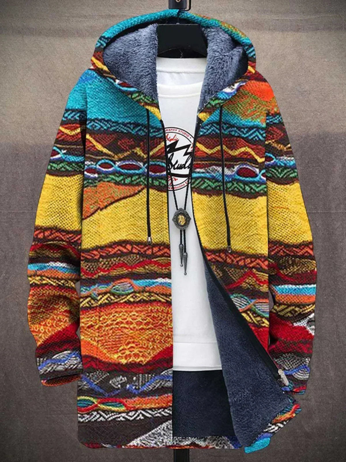 Luksuriøs cardigan med kunstnerisk inspiration